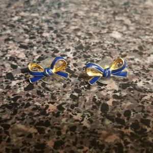 Kate Spade Take a Bow Blue Earrings